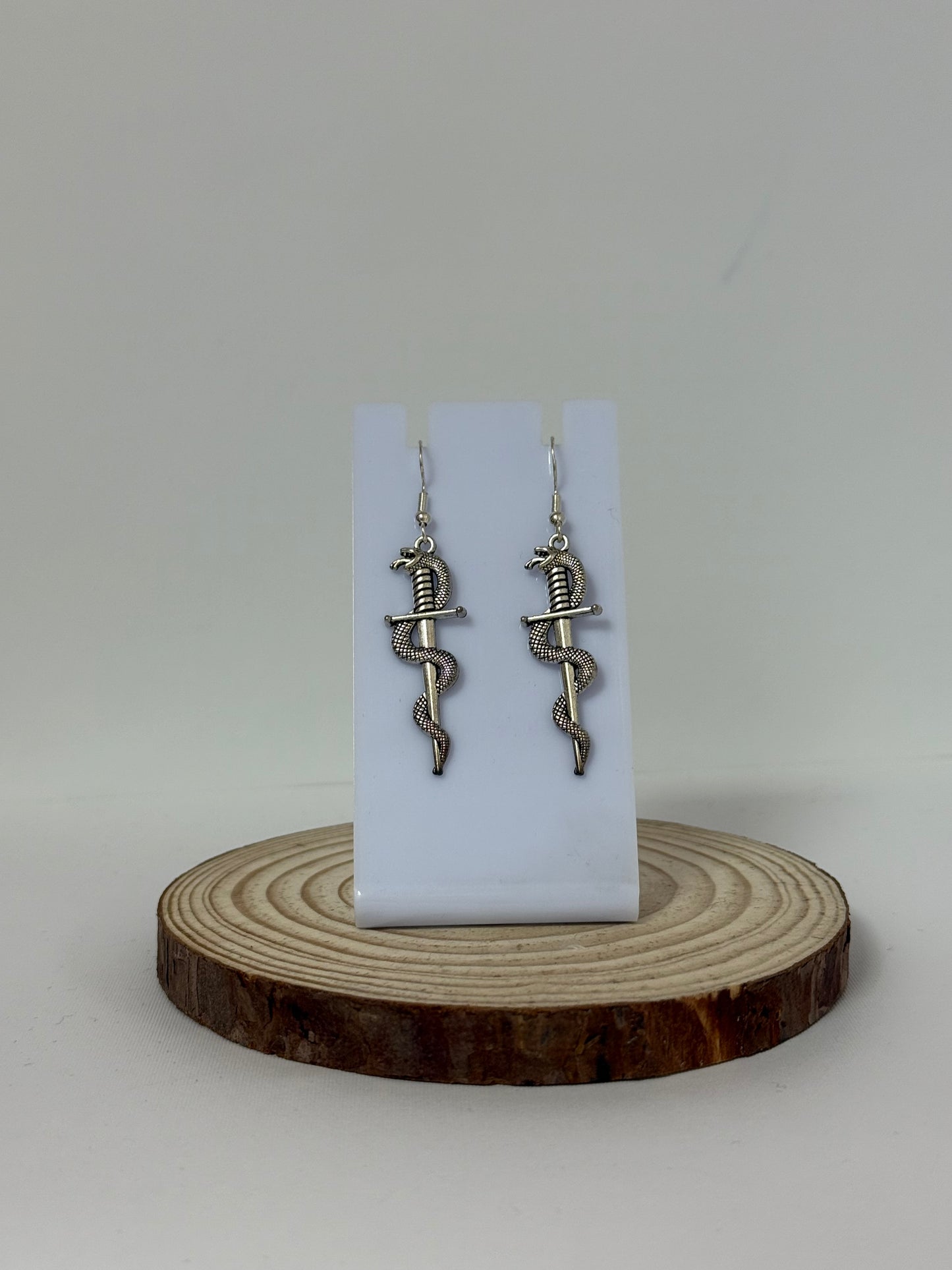 Snake & Sword Drop Earrings