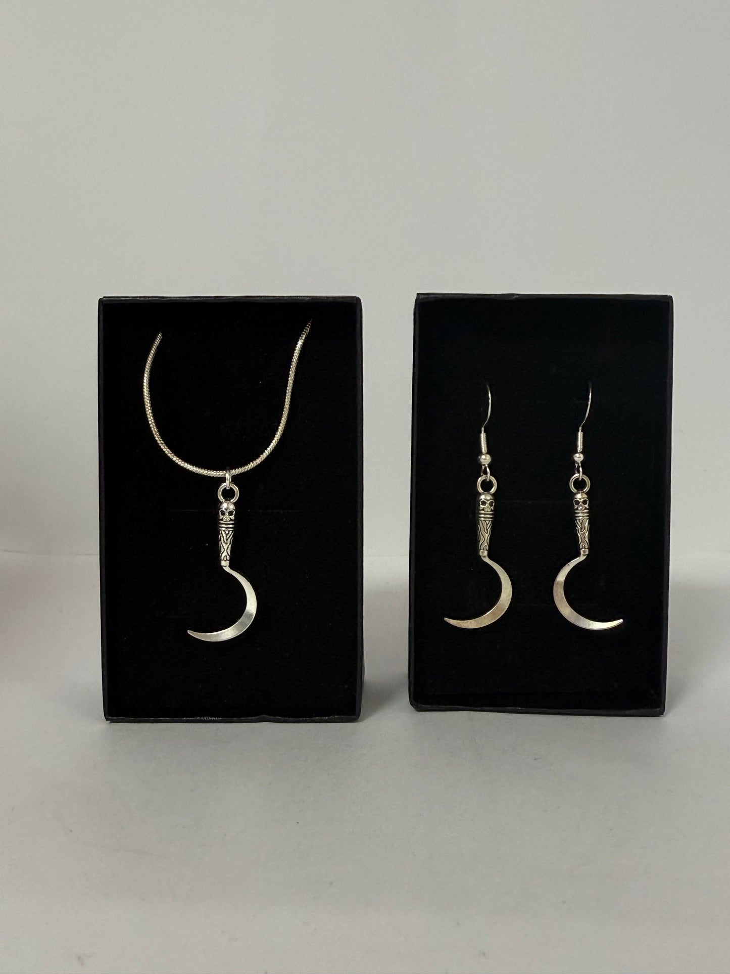 Sickle Knife Earrings And Necklace Set