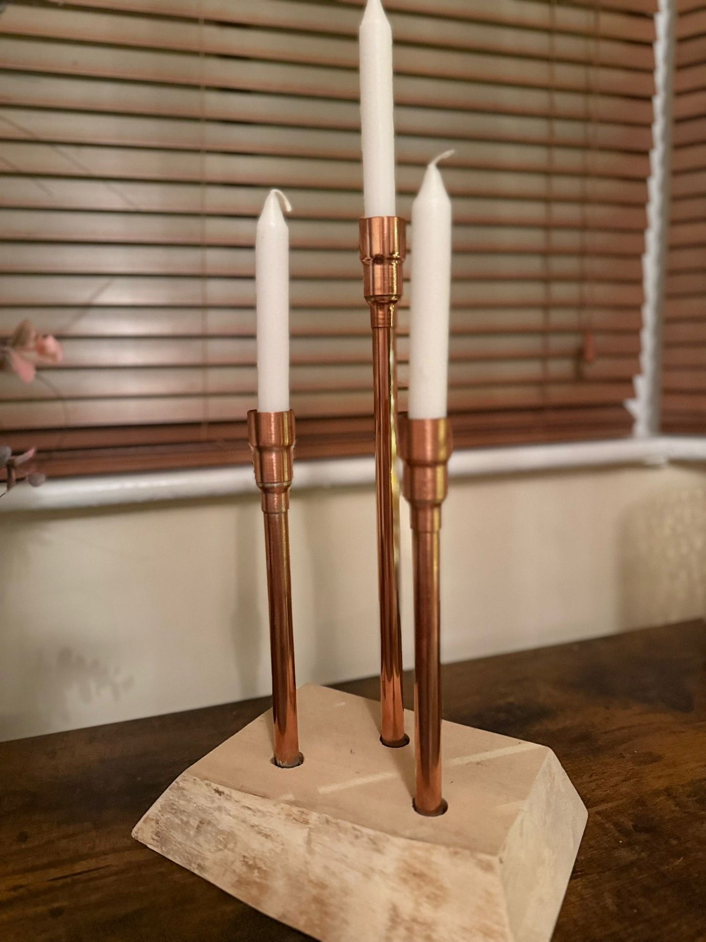 Copper Candle Holder For 3