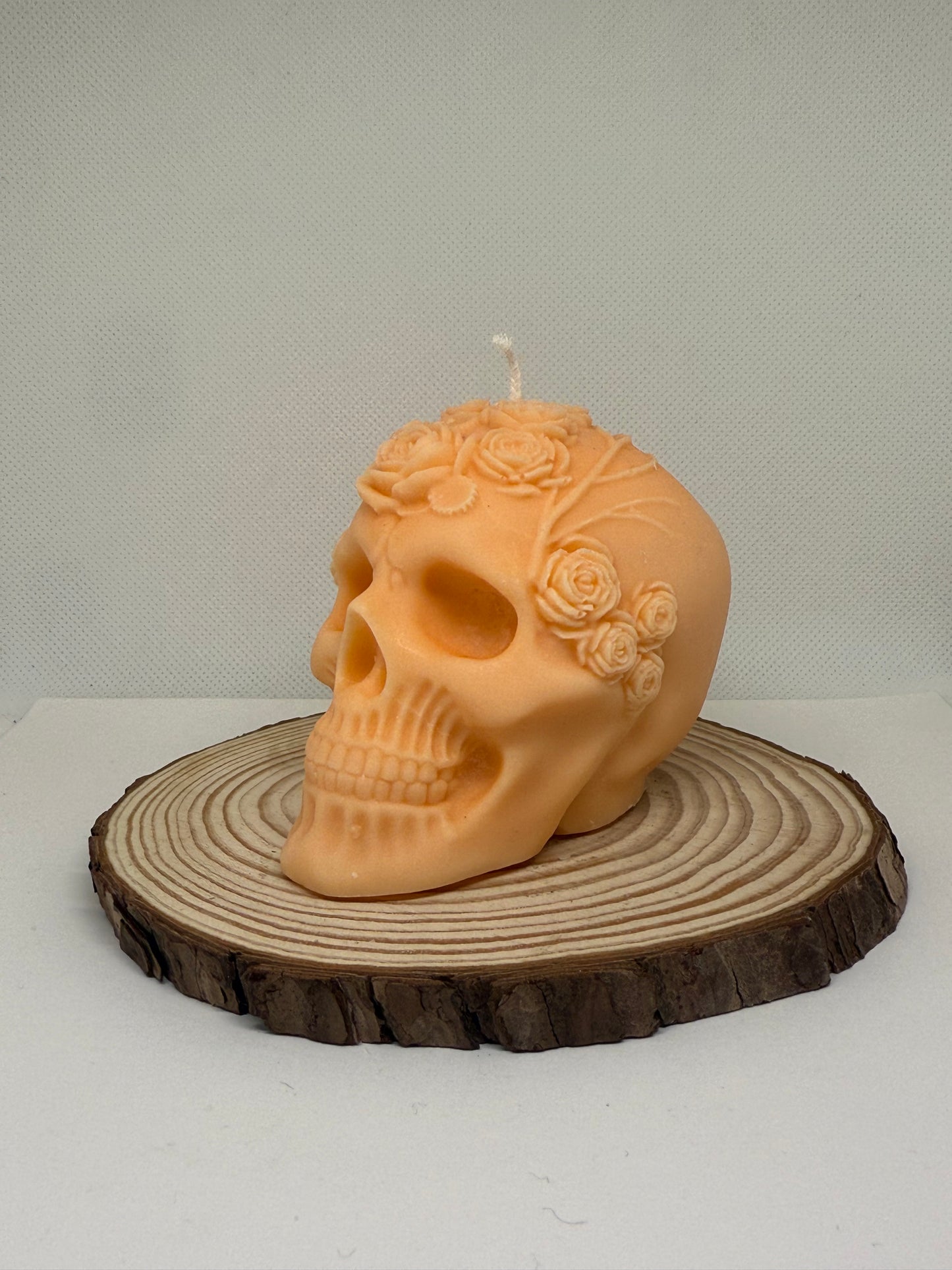 Rose Skull Candle