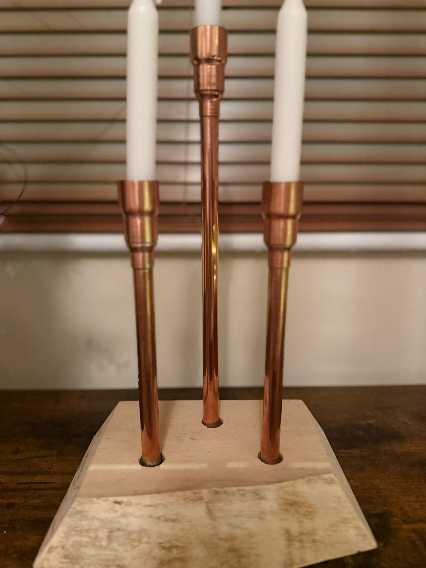 Copper Candle Holder For 3