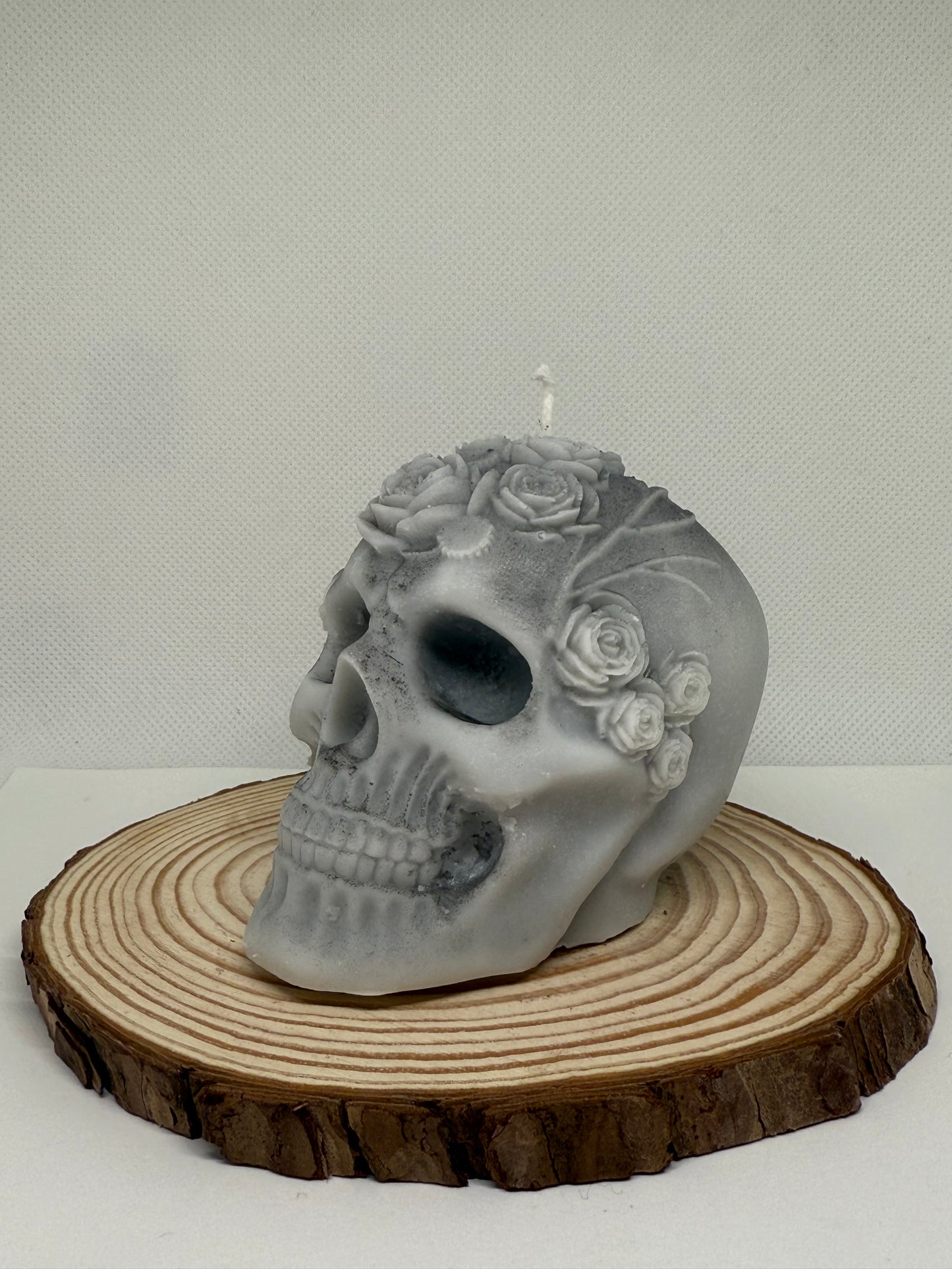 Rose Skull Candle