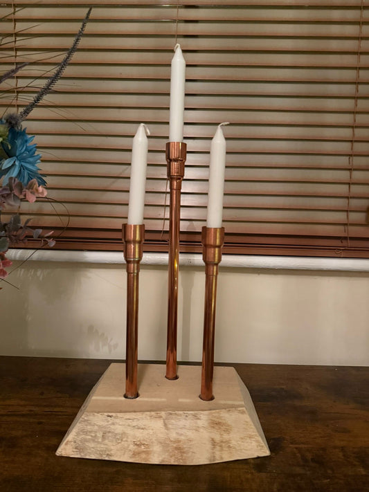 Copper Candle Holder For 3