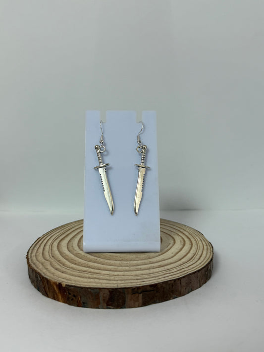 Bayonet Knife Sword Drop Earrings