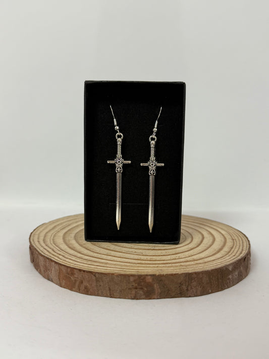 Thin Sword Drop Earrings