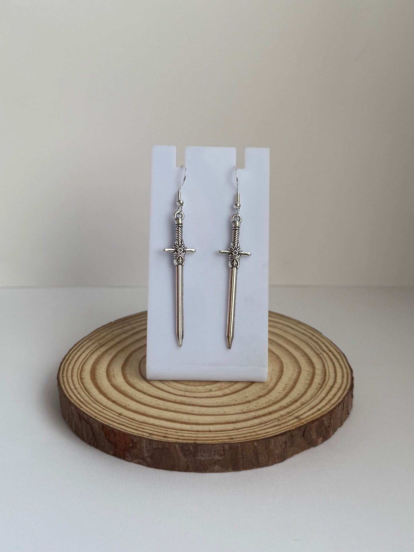 Thin Sword Drop Earrings