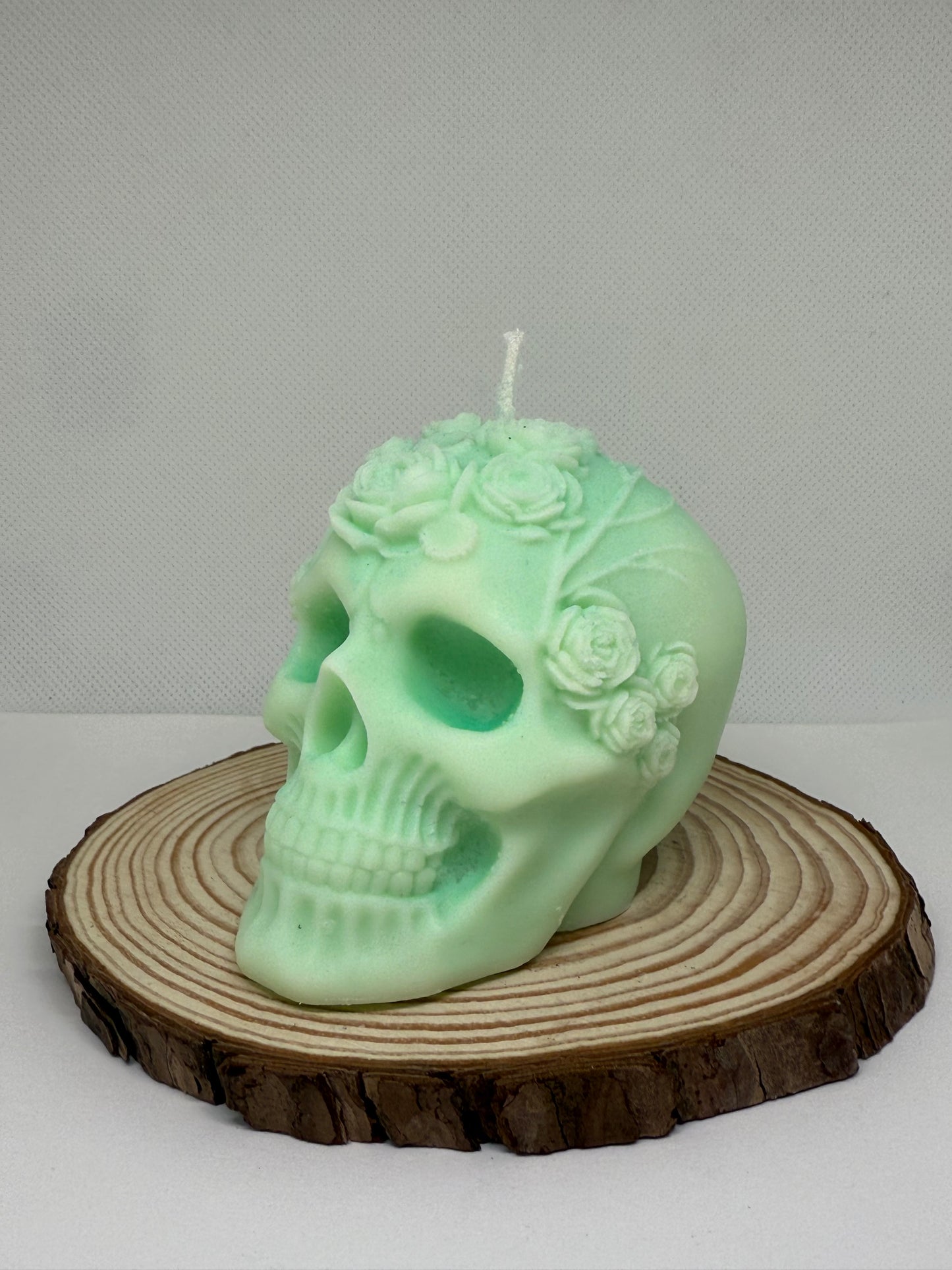 Rose Skull Candle