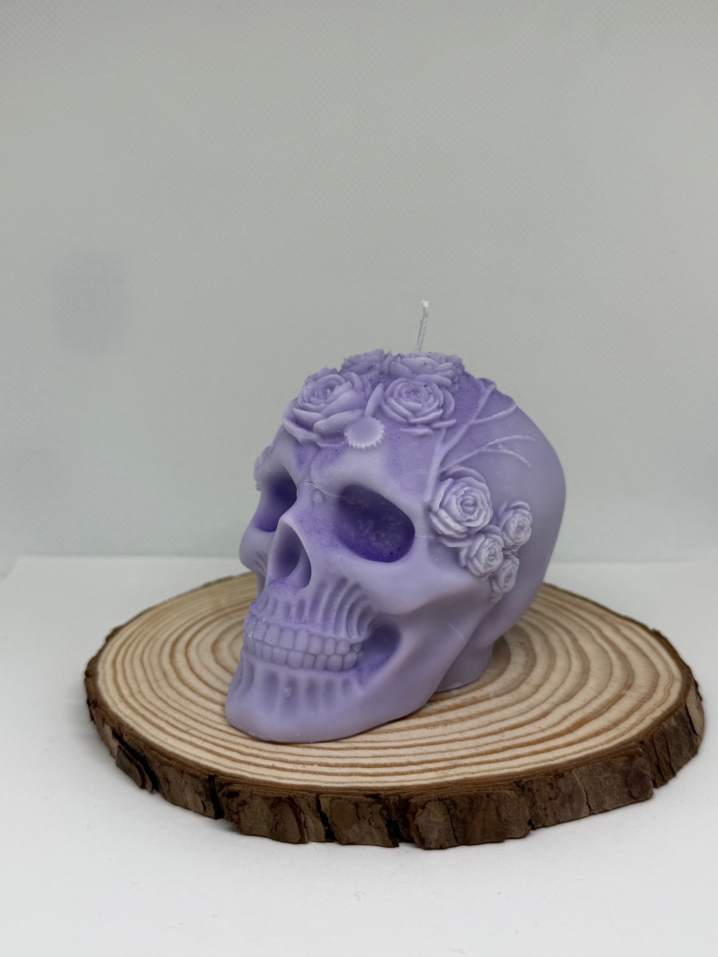 Rose Skull Candle