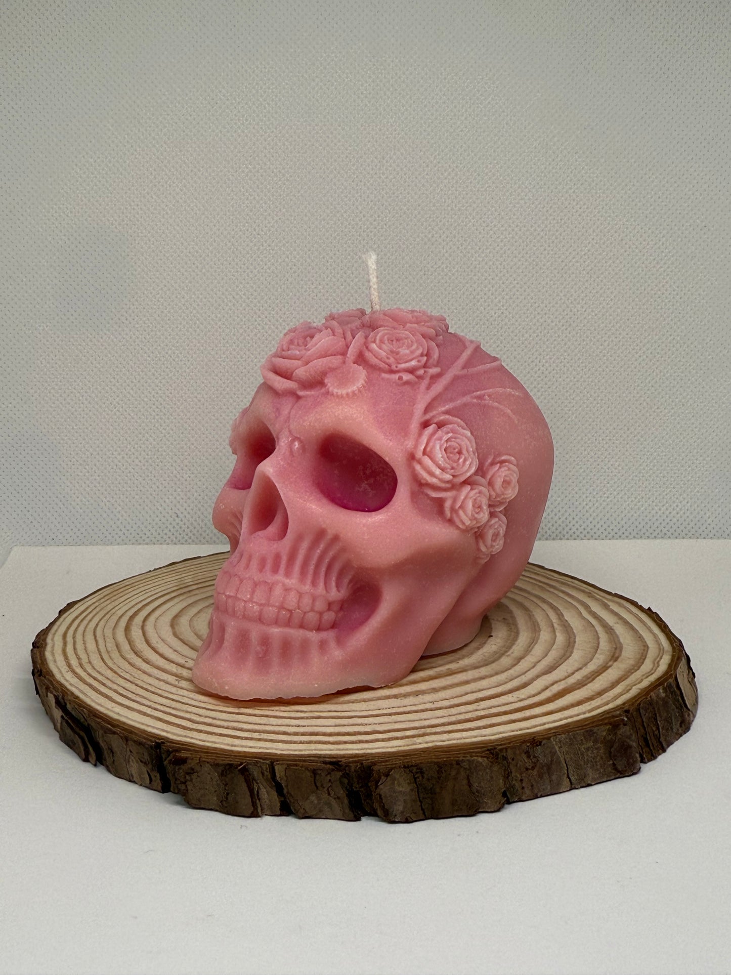Rose Skull Candle