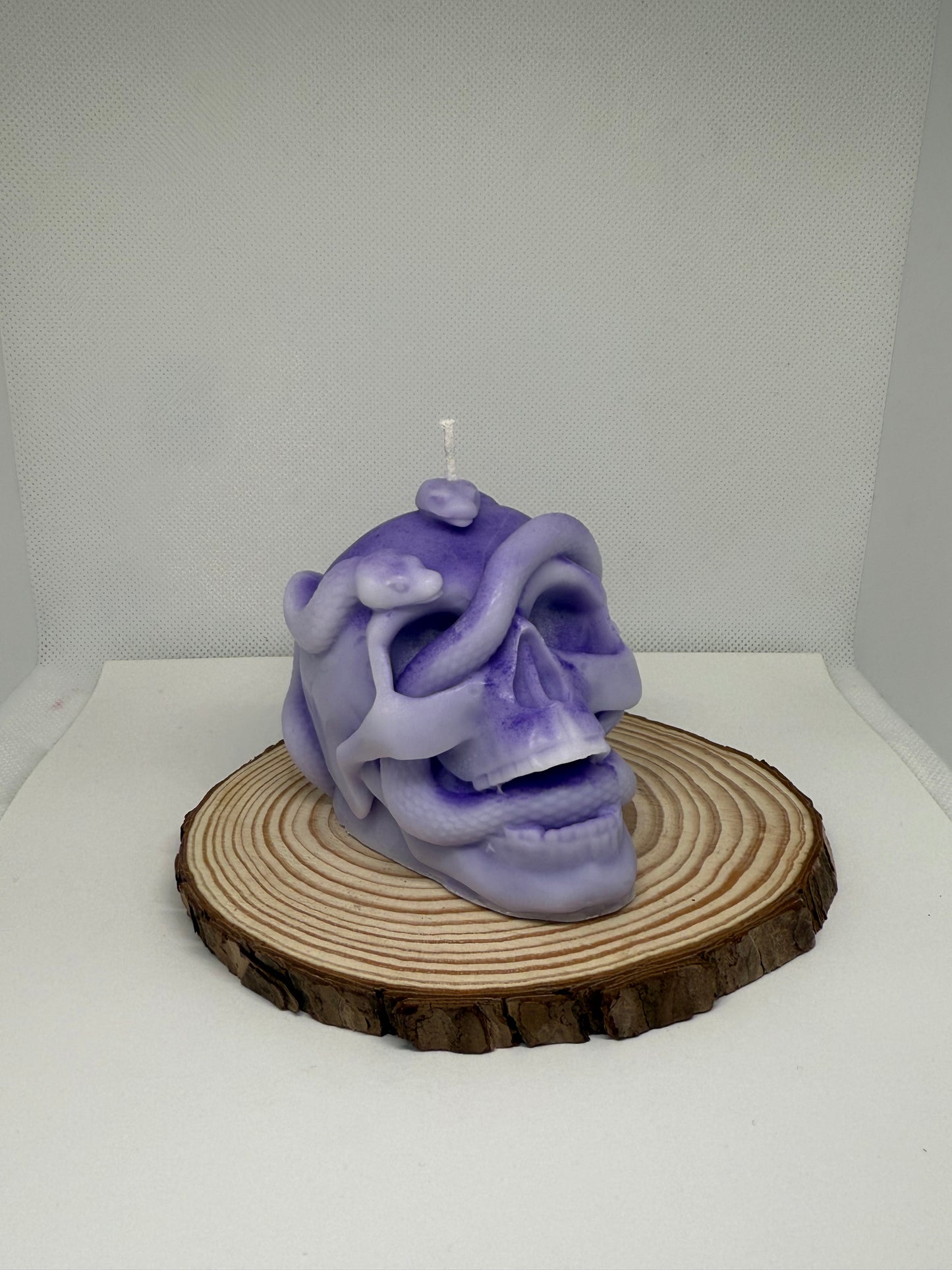 Skull Snake Candle