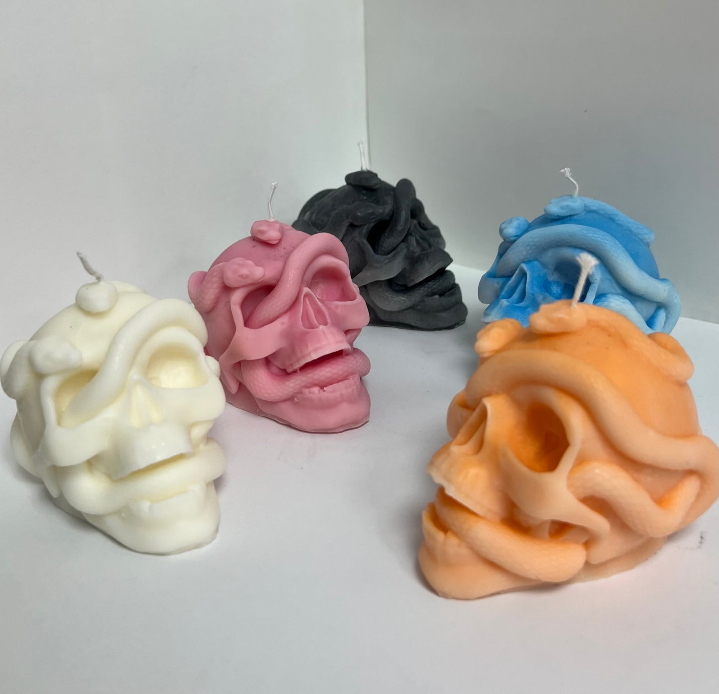 Skull Snake Candle