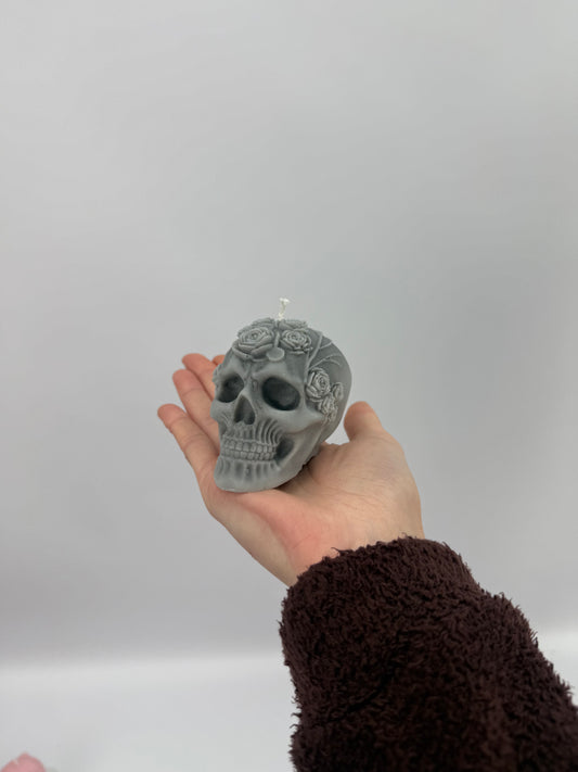 Rose Skull Candle