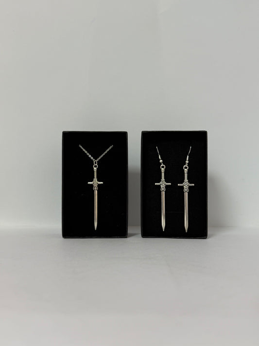Sword Earrings And Necklace Set #1