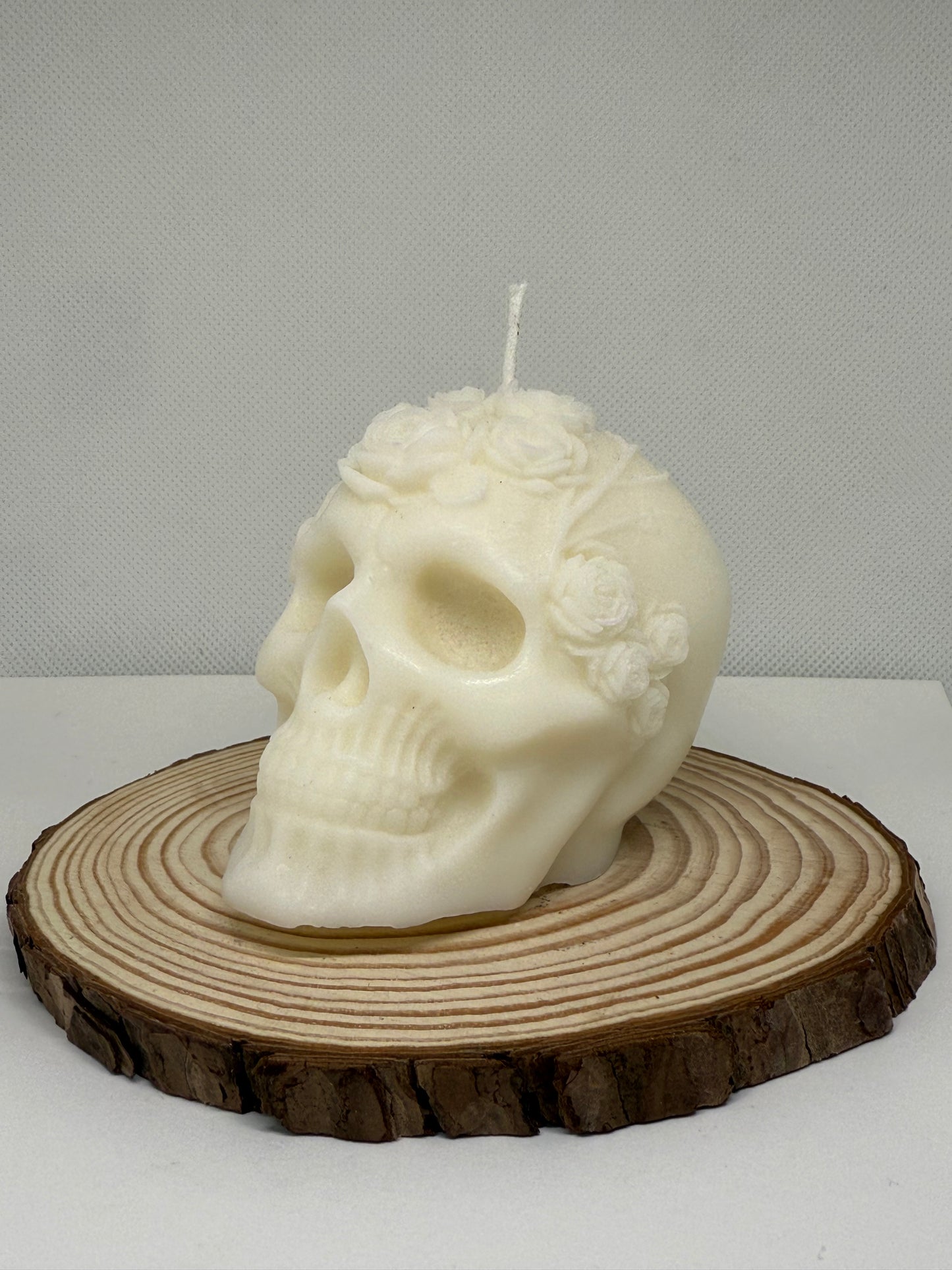 Rose Skull Candle