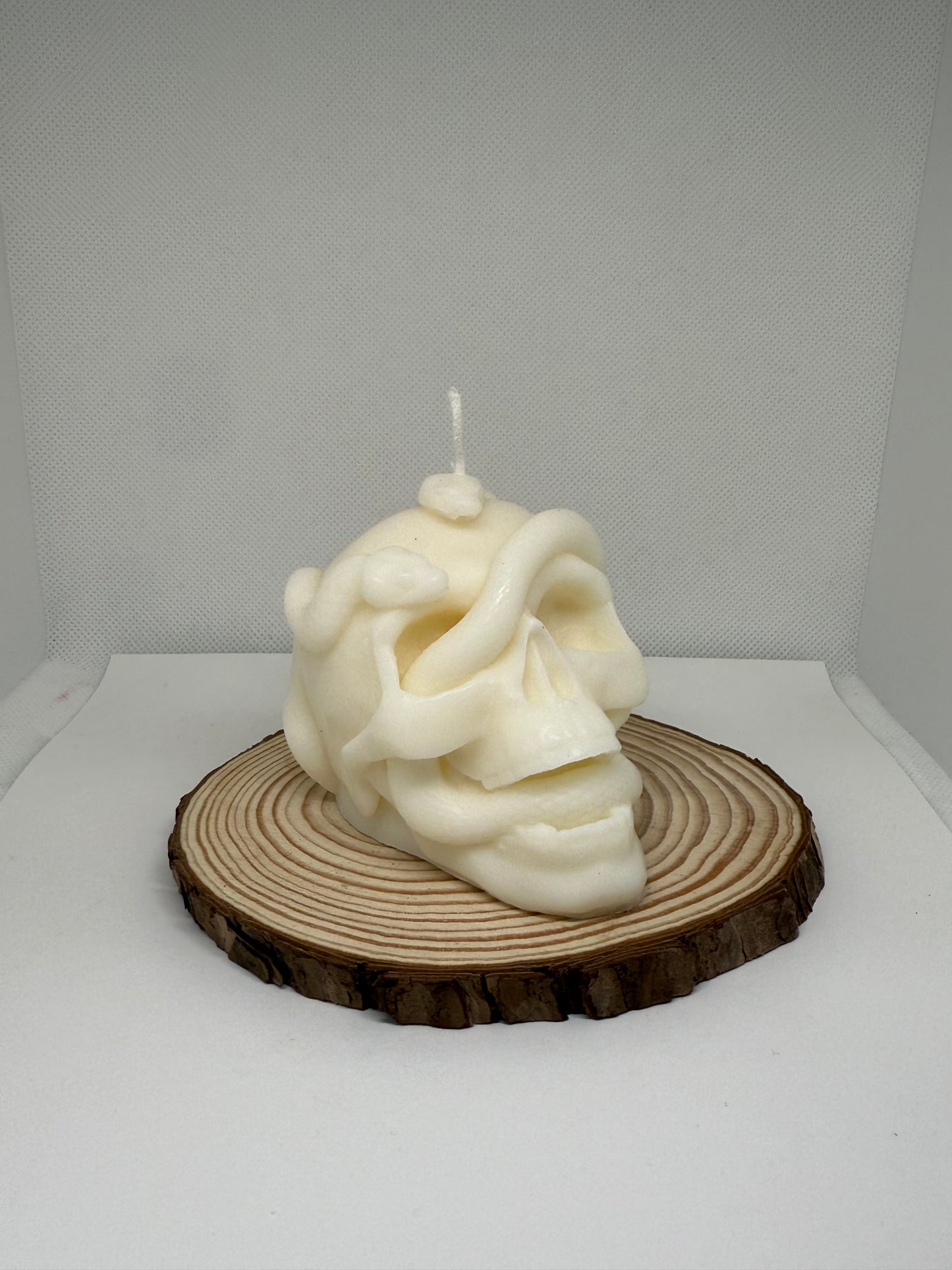 Skull Snake Candle