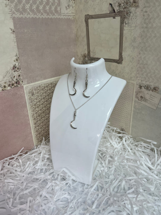 Sickle Knife Earrings And Necklace Set