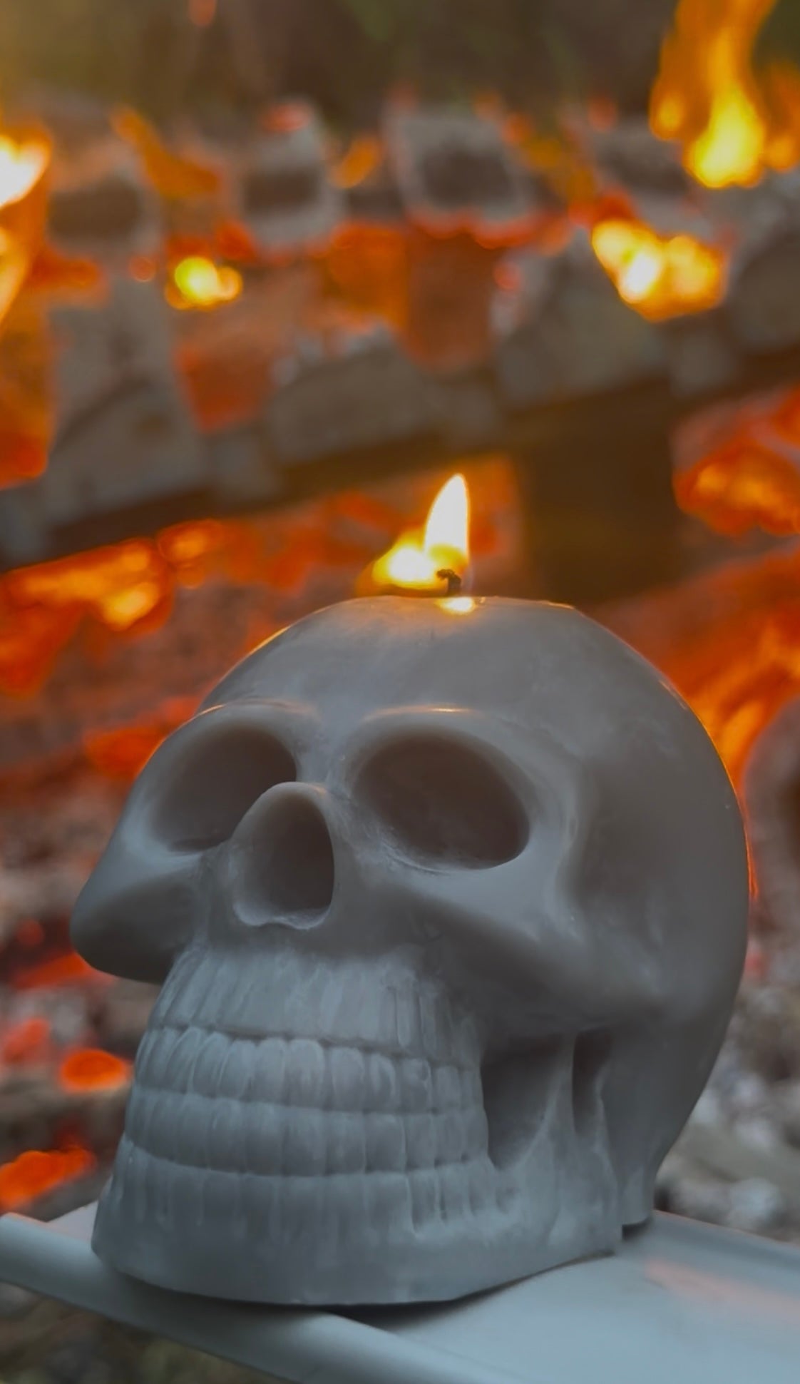 Large Skull Head Candle