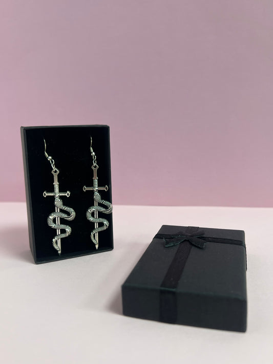 Snake In Sword Earrings #1