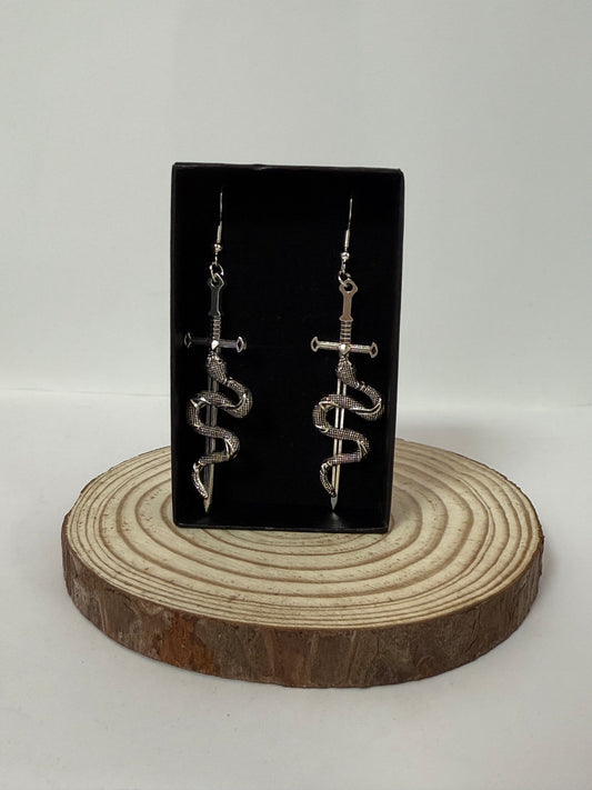 Snake In Sword Earrings #1