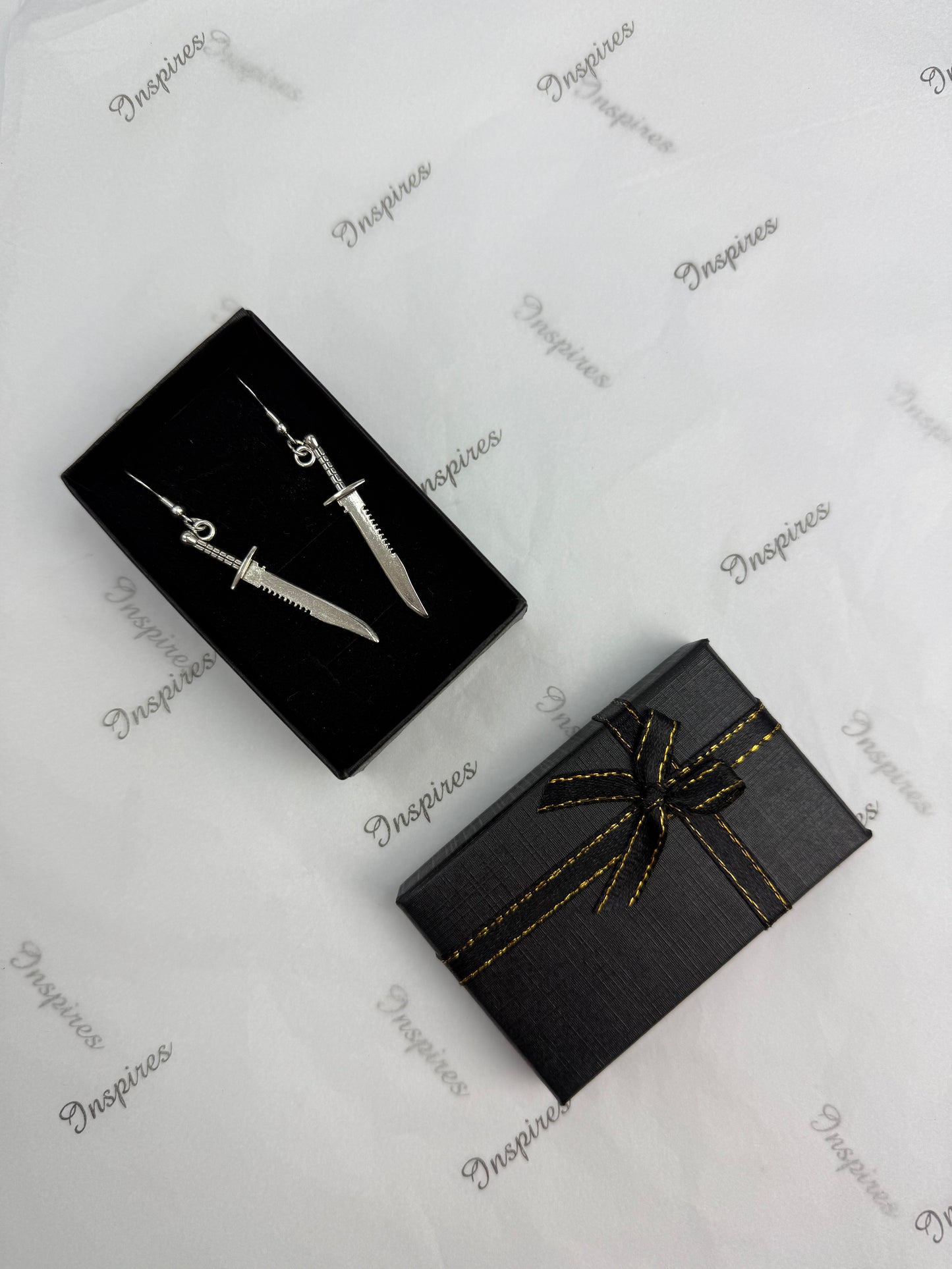 Thin Sword Drop Earrings