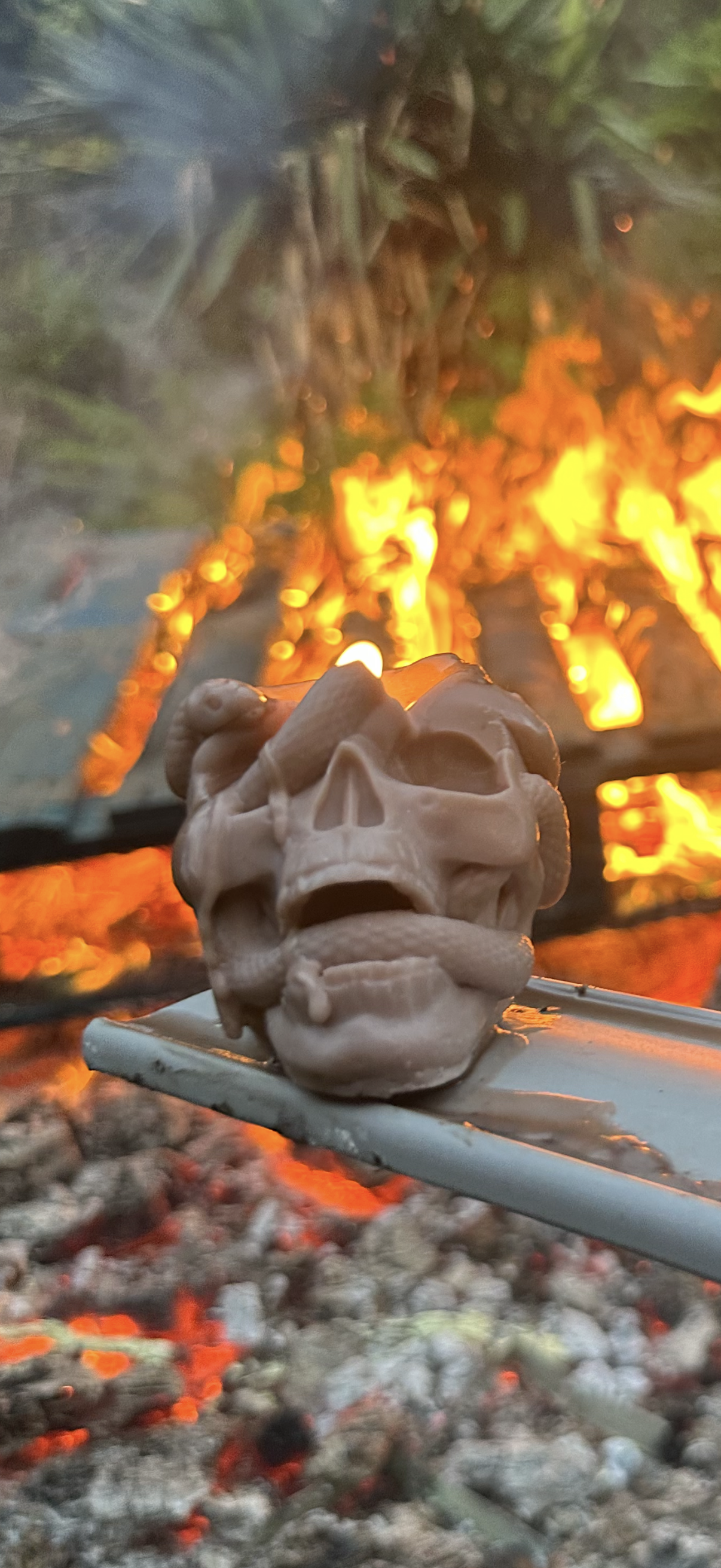Snake in Skull Candle