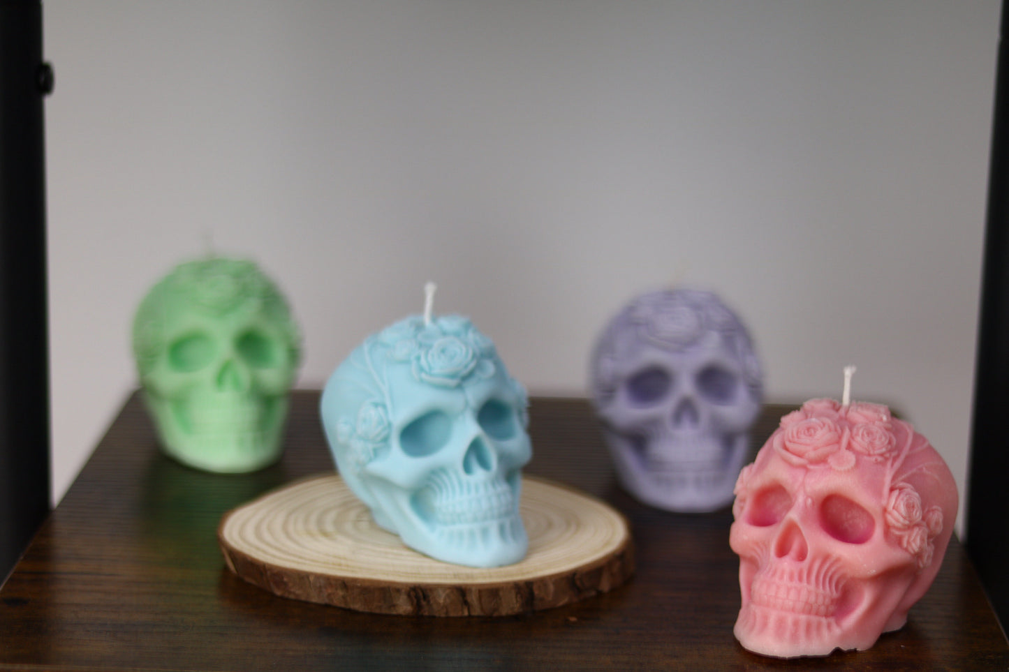 Rose Skull Candle