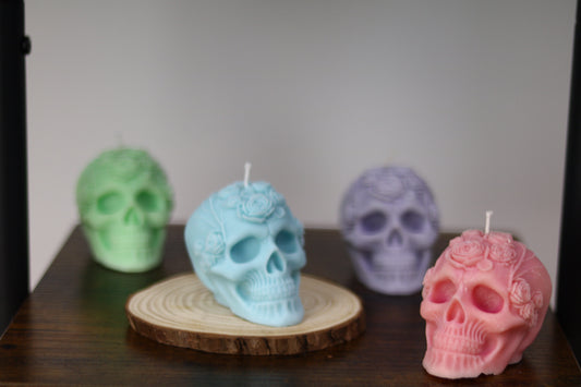 Rose Skull Candle