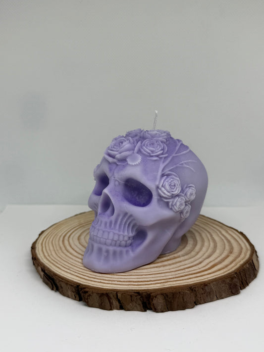 Rose Skull Candle