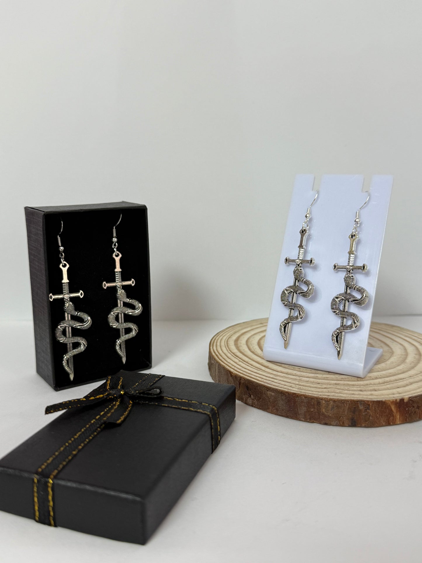 Snake Sword Earrings And Necklace Set #1