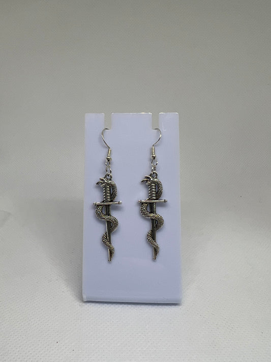 Snake In Sword Earrings #2